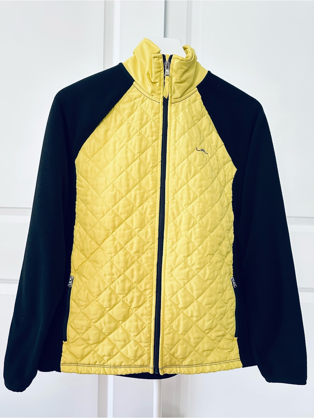 Women’s L-RL Lauren Active Lightweight Yellow & Black Jacket Size L